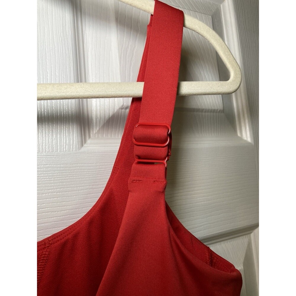 Nike Red Tankini Swim Top Adjustable Strap Logo Women's Size L NWT $60 Retail - Picture 8 of 10
